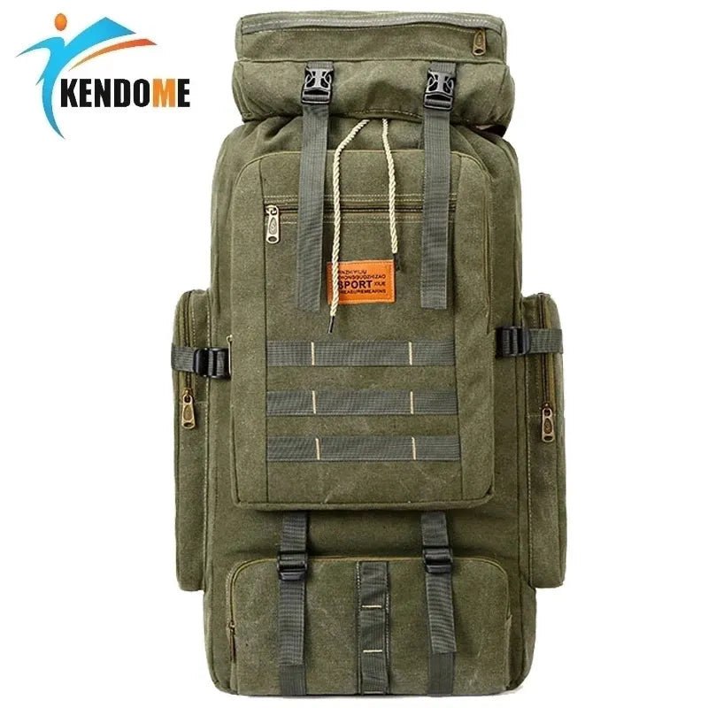 Outdoor 80L Backpack Tactical Military Camping Hiking Backpack Men Canvas Travel