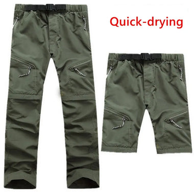 Summer Tactics Mens Quick Dry Pants Outdoor Tactical Waterproof Removable Pants