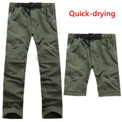 Summer Tactics Mens Quick Dry Pants Outdoor Tactical Waterproof Removable Pants