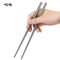 TiTo Outdoor Camping Tableware Titanium Alloy 6mm / 7mm  Hollow Chopsticks for Hiking