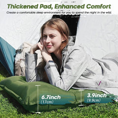 Outdoor Ultralight Sleeping Pad Thicken Inflatable Mattress with Pillow Built-in Pump