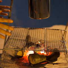 Portable Camping Grill Stand, Bonfire Barbecue Grill, Large Cookware, Charcoal Grill