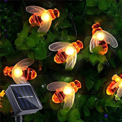 Solar String Light 20 LED Cute Bee Outdoor Light Wedding Home Garden Patio Party