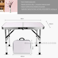 Foldable Aluminum Table For Camping Dinning Light Weight Laptop Bed Desk Adjustable