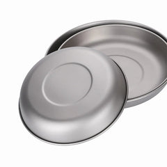 Titanium Plate Camping Pan Dish with Mesh Bag Outdoor Camping Picnic Tableware