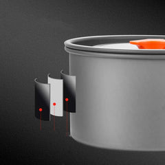 Camping Cookware Set Aluminum Portable Outdoor Tableware Cookset Cooking Kit Pan