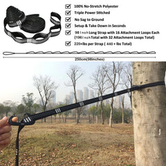 Solid Color Parachute Hammock with Hammock straps and Black carabiner Camping