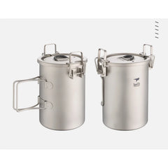 900ml/750ml Multi-function Camping Rice Cooker Titanium Pot Set Outdoor Camping