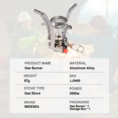 Portable folding outdoor stove cookware gas burner camping stove for hiking picnic BBQ