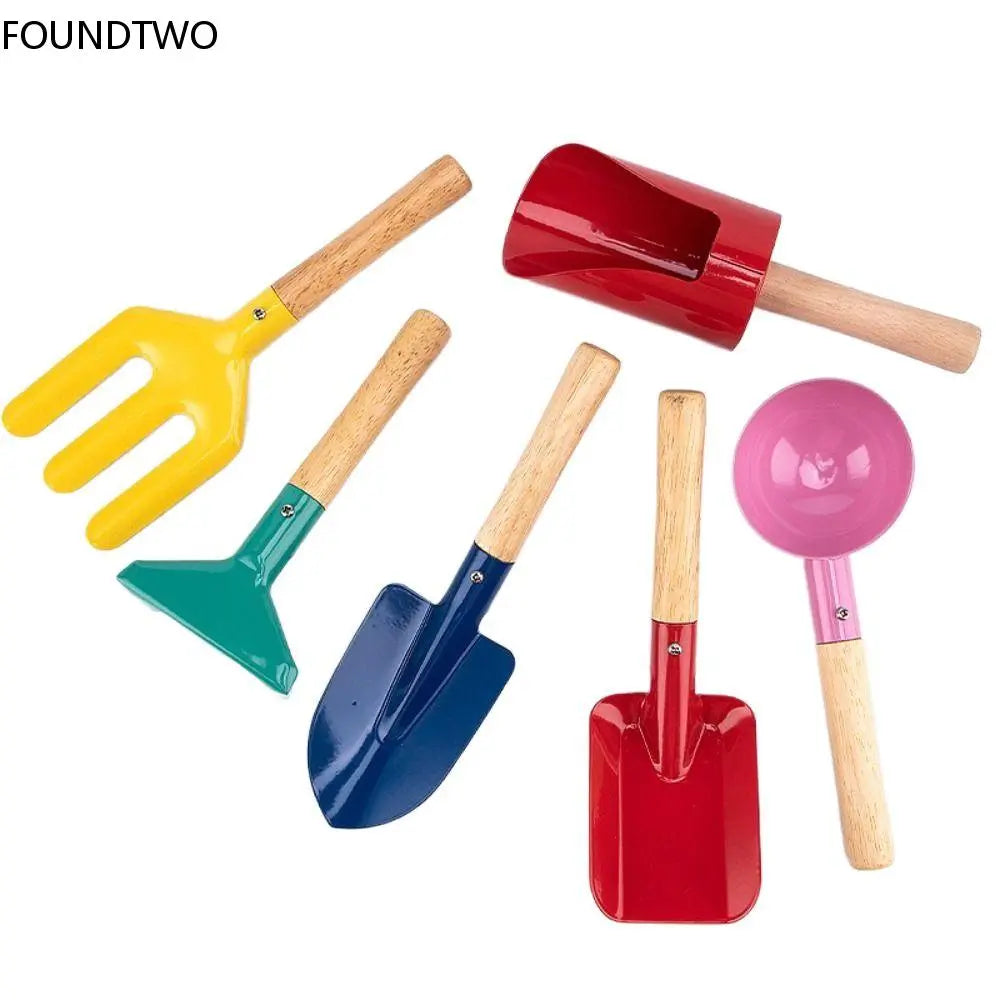 Kids Candy Color Garden Tools Mini Metal Trowel with Wooden Handle Gardening Tools