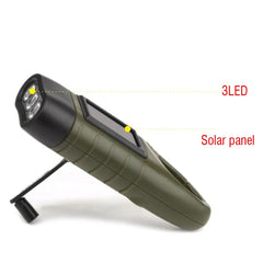 LED Solar Hand Crank Dynamo Solar Powered Rechargeable LED Camping Emergency