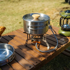 NOBANA Camping Pot Set 304 Stainless Steel Outdoor Cookware Kit Cooking Set Travel